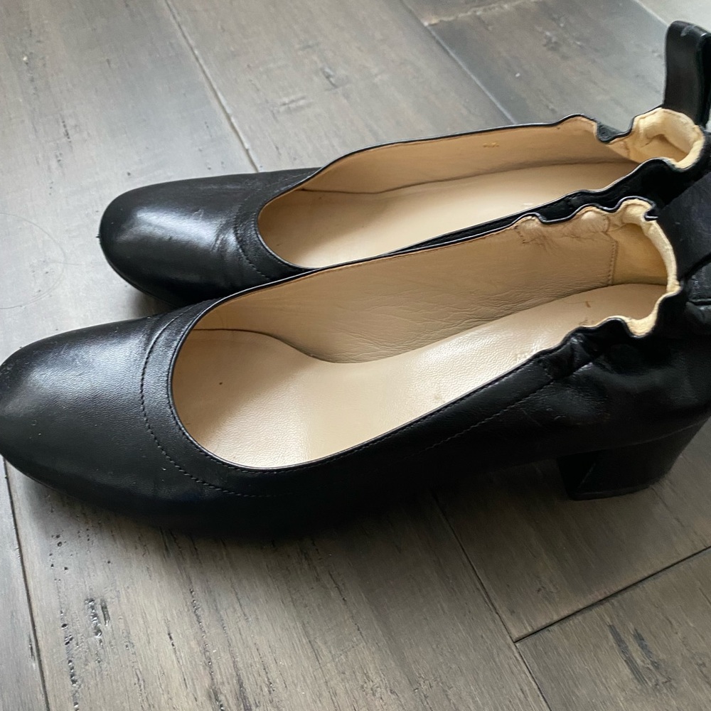 Everlane Black Leather Day Heels 5.5